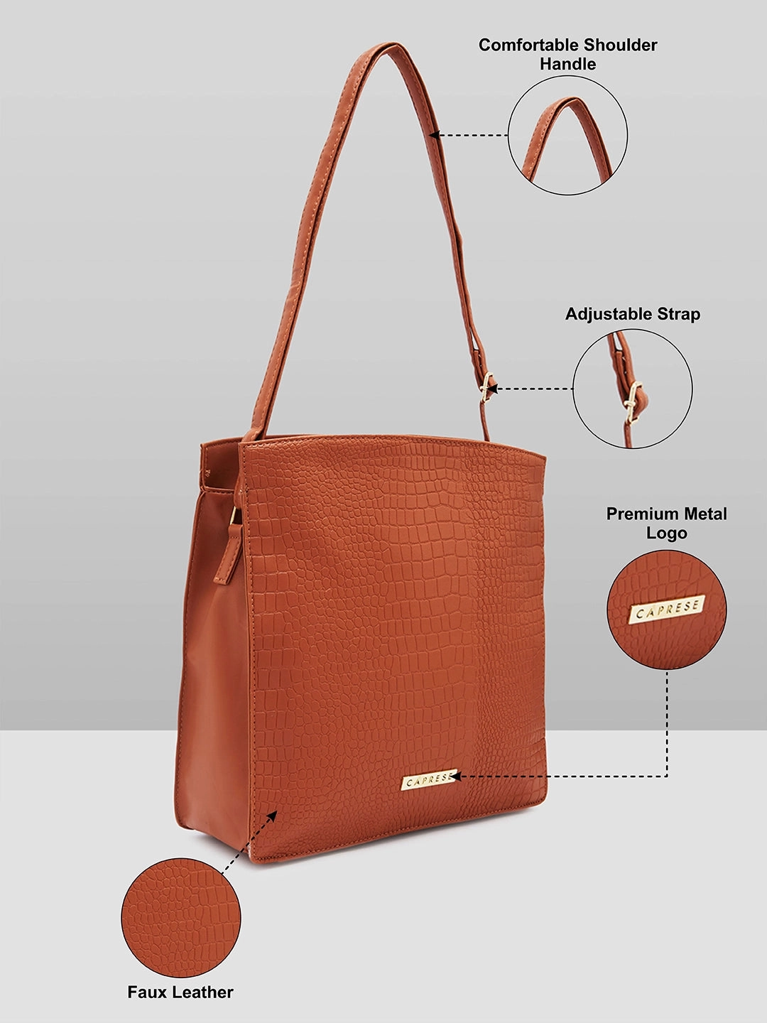 Caprese Jill Medium Brown Satchel Bag