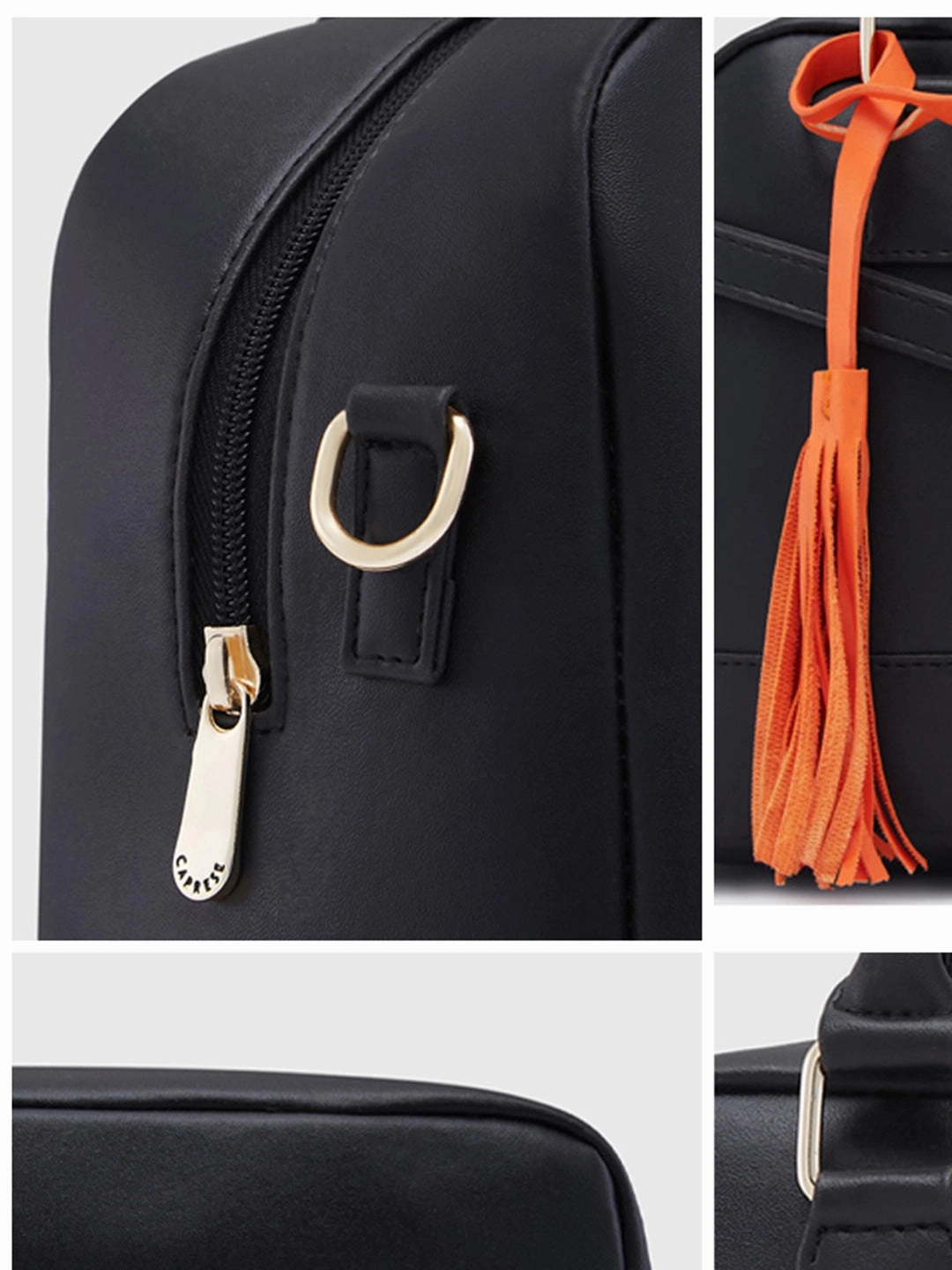 Caprese Jones Small Black Satchel Bag