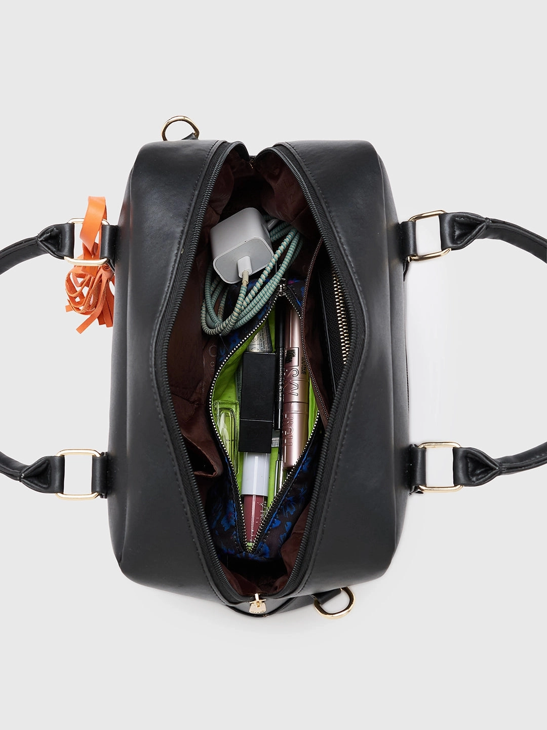 Caprese Jones Small Black Satchel Bag