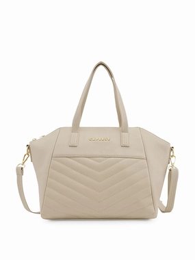 Caprese Lucya Medium Beige Satchel Bag Bag