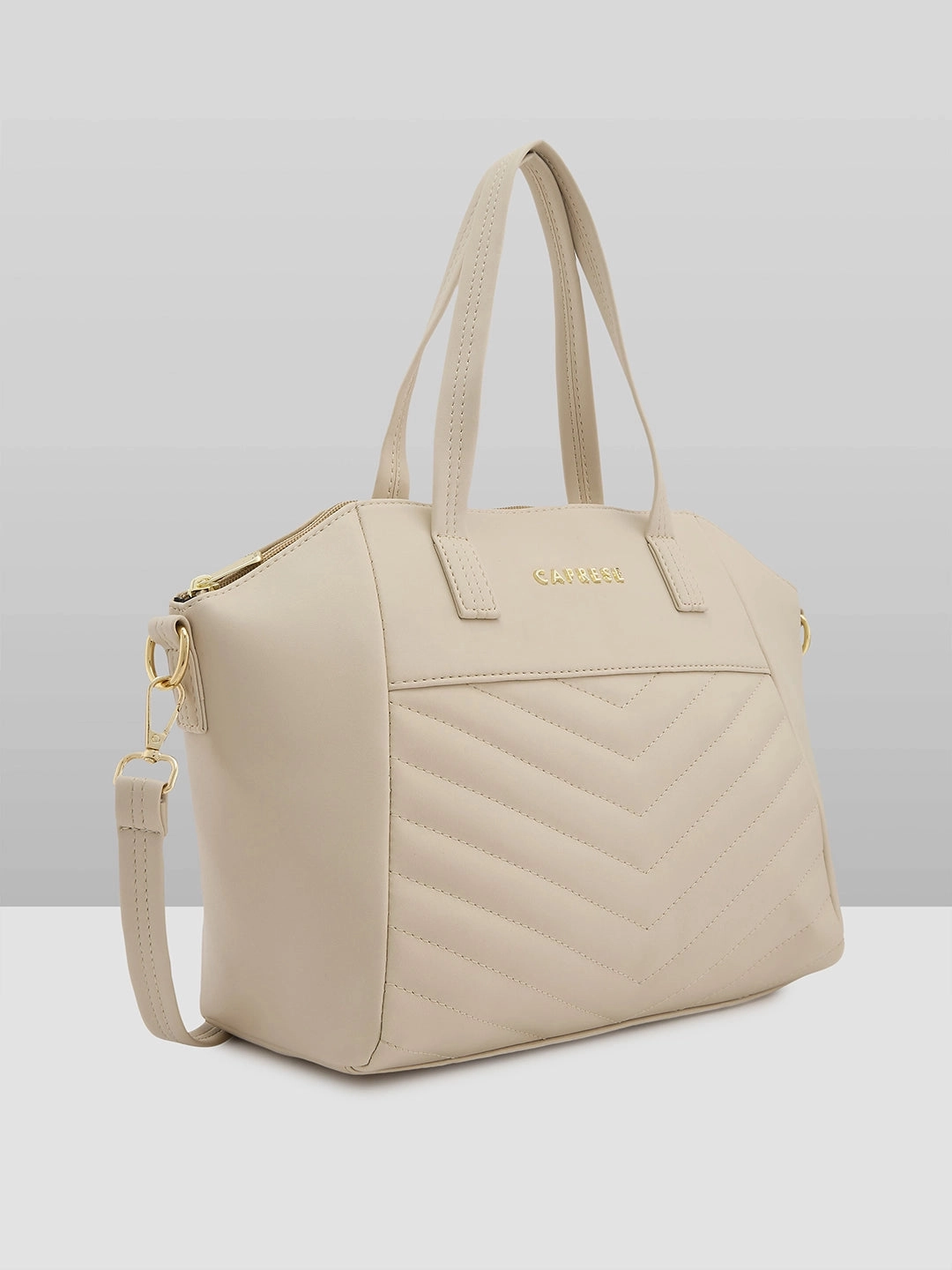 Caprese Lucya Medium Beige Satchel Bag Bag