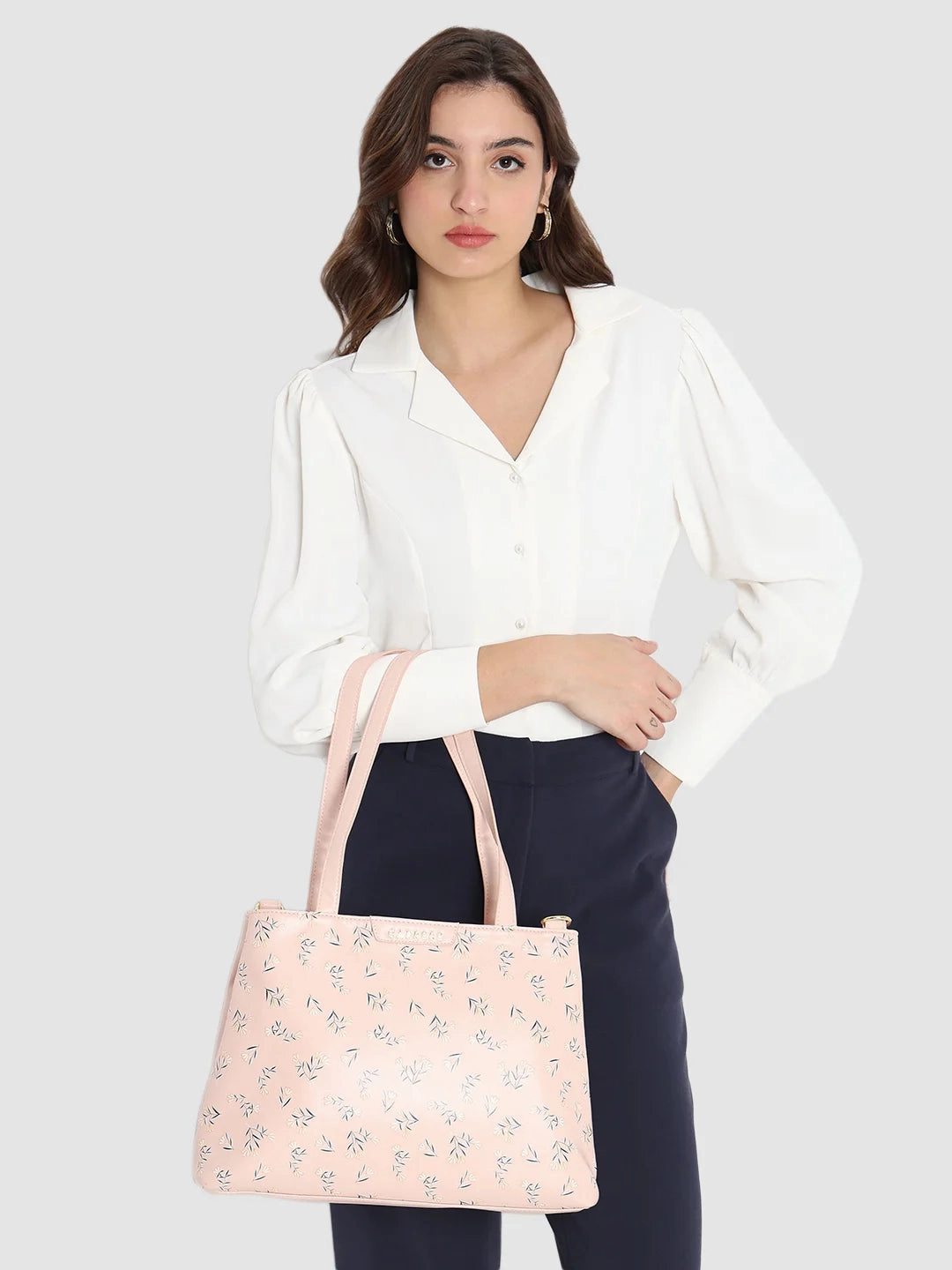Caprese Merida Large Printed Blush Satchel Bag