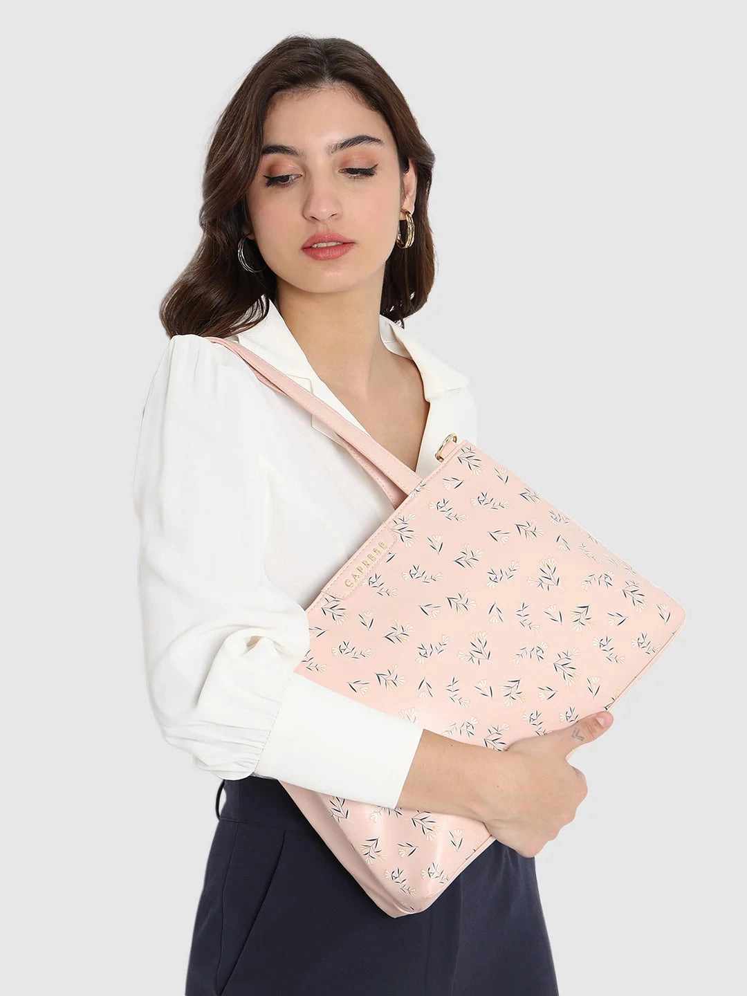 Caprese Merida Large Printed Blush Satchel Bag