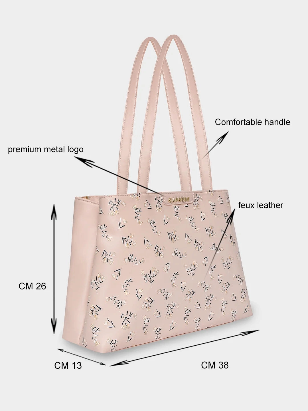 Caprese Merida Large Printed Blush Satchel Bag