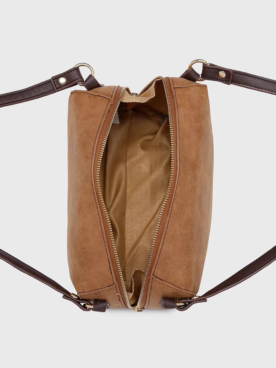 Caprese Merly Small Tan Satchel Bag