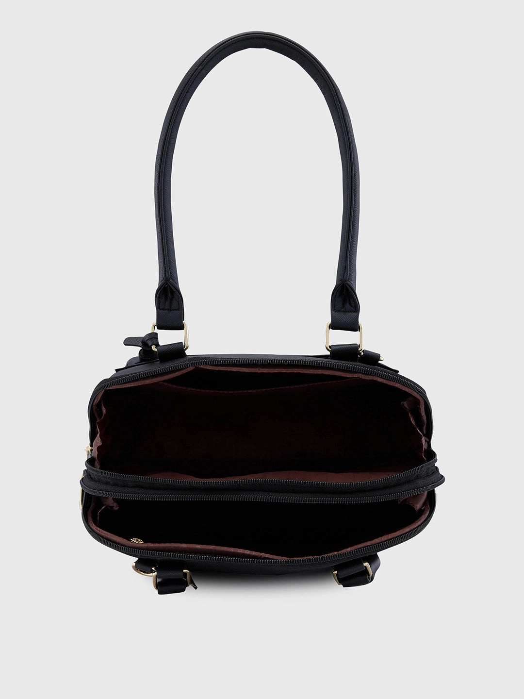 Caprese Montana Small Black Satchel Bag