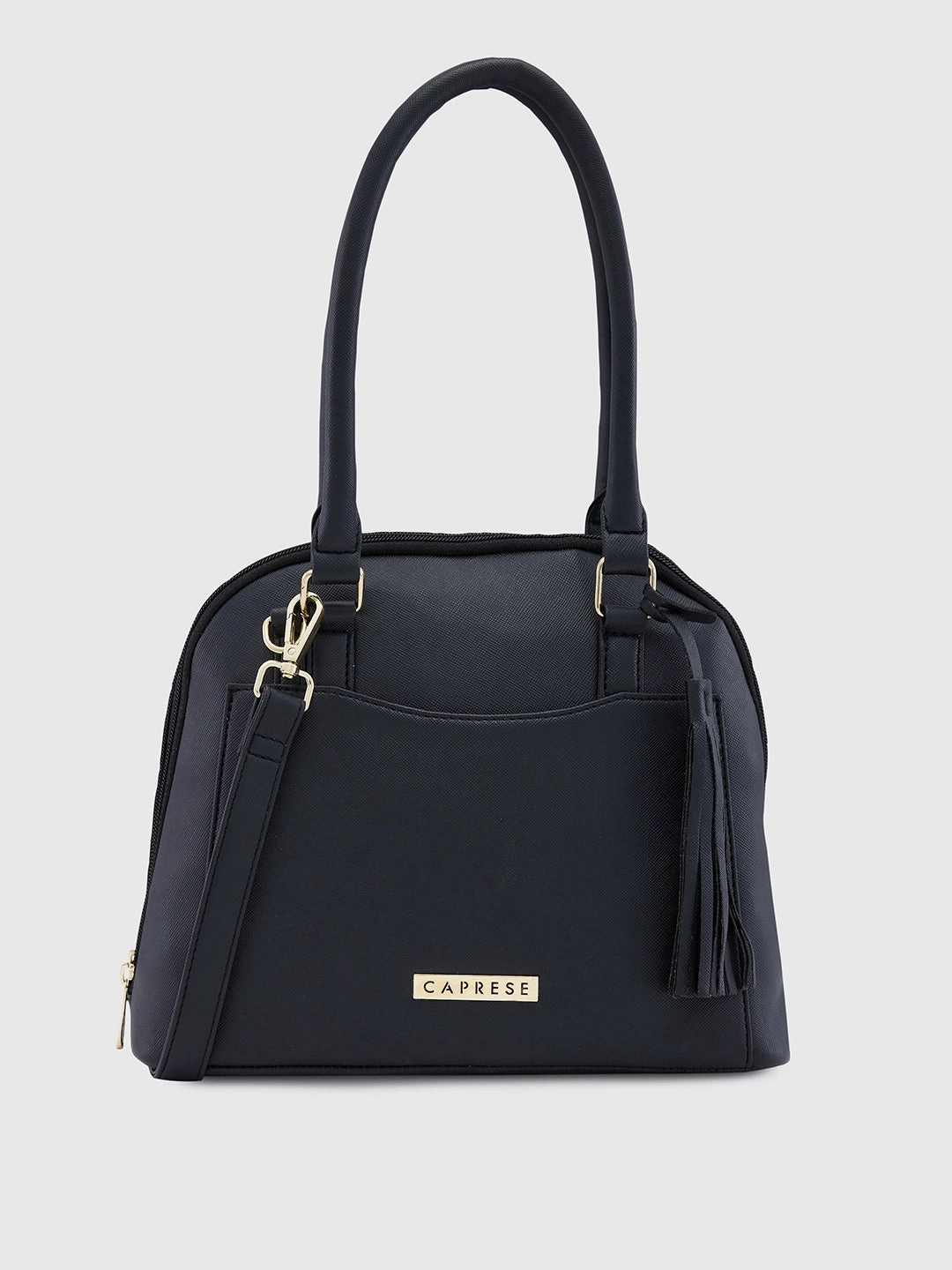 Caprese Montana Small Black Satchel Bag