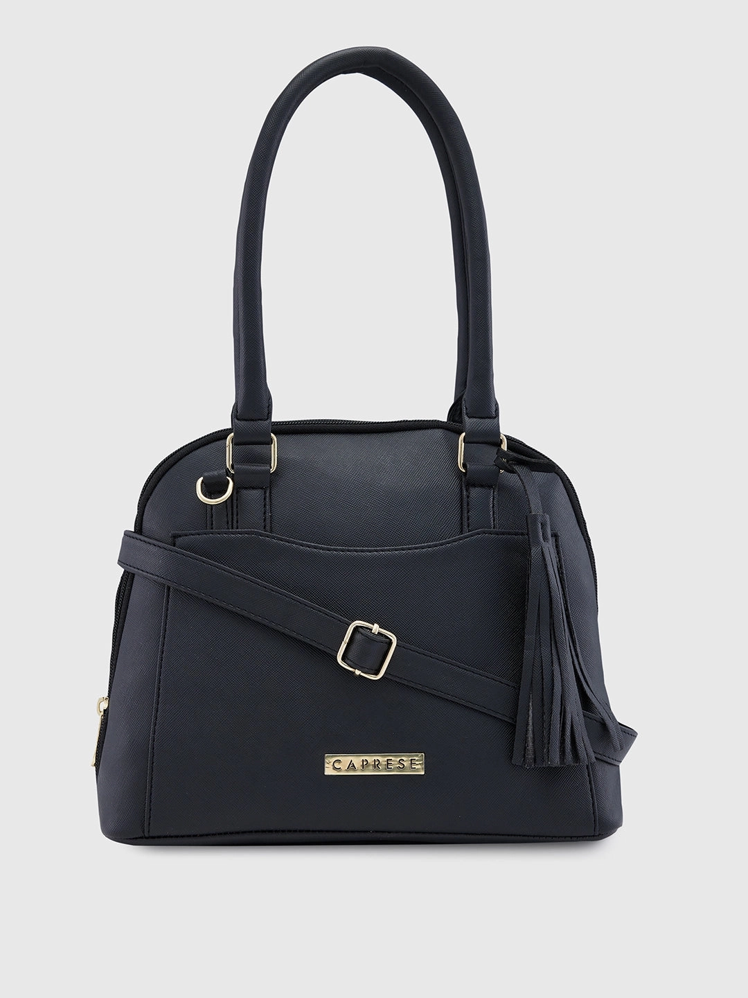 Caprese Montana Small Black Satchel Bag