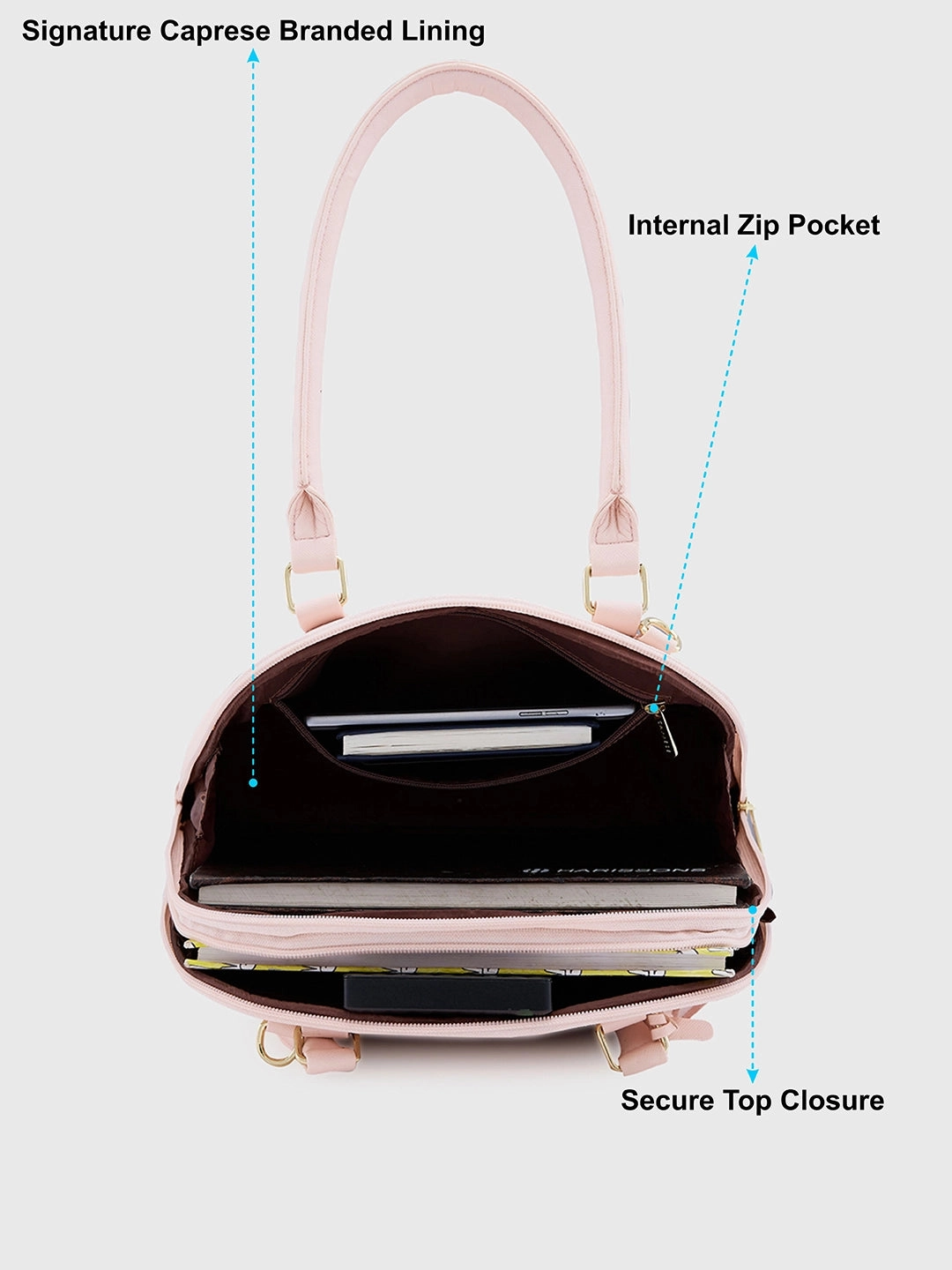 Caprese Montana Small Blush Satchel Bag