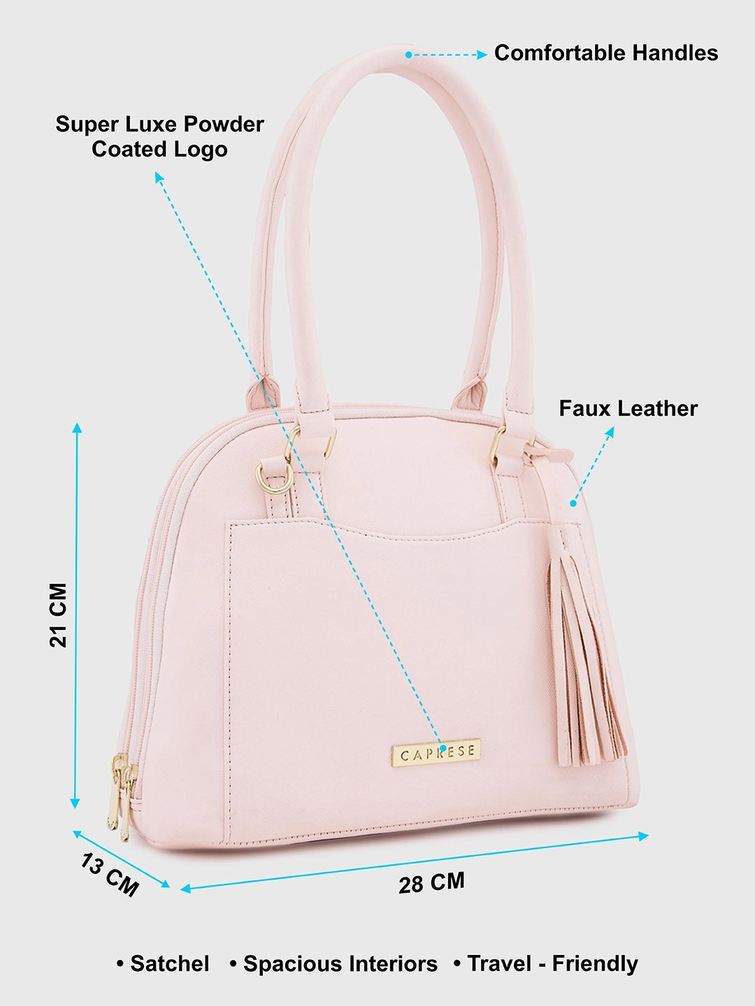 Caprese Montana Small Blush Satchel Bag