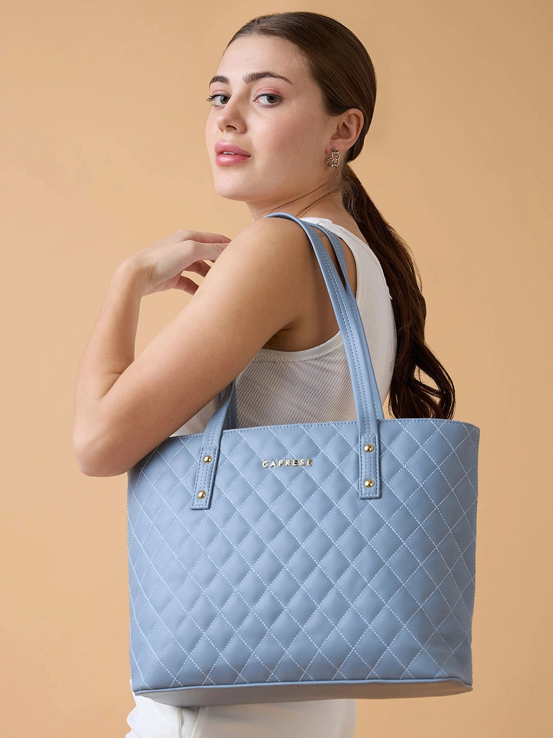 Caprese Myra Medium Blue Satchel Bag