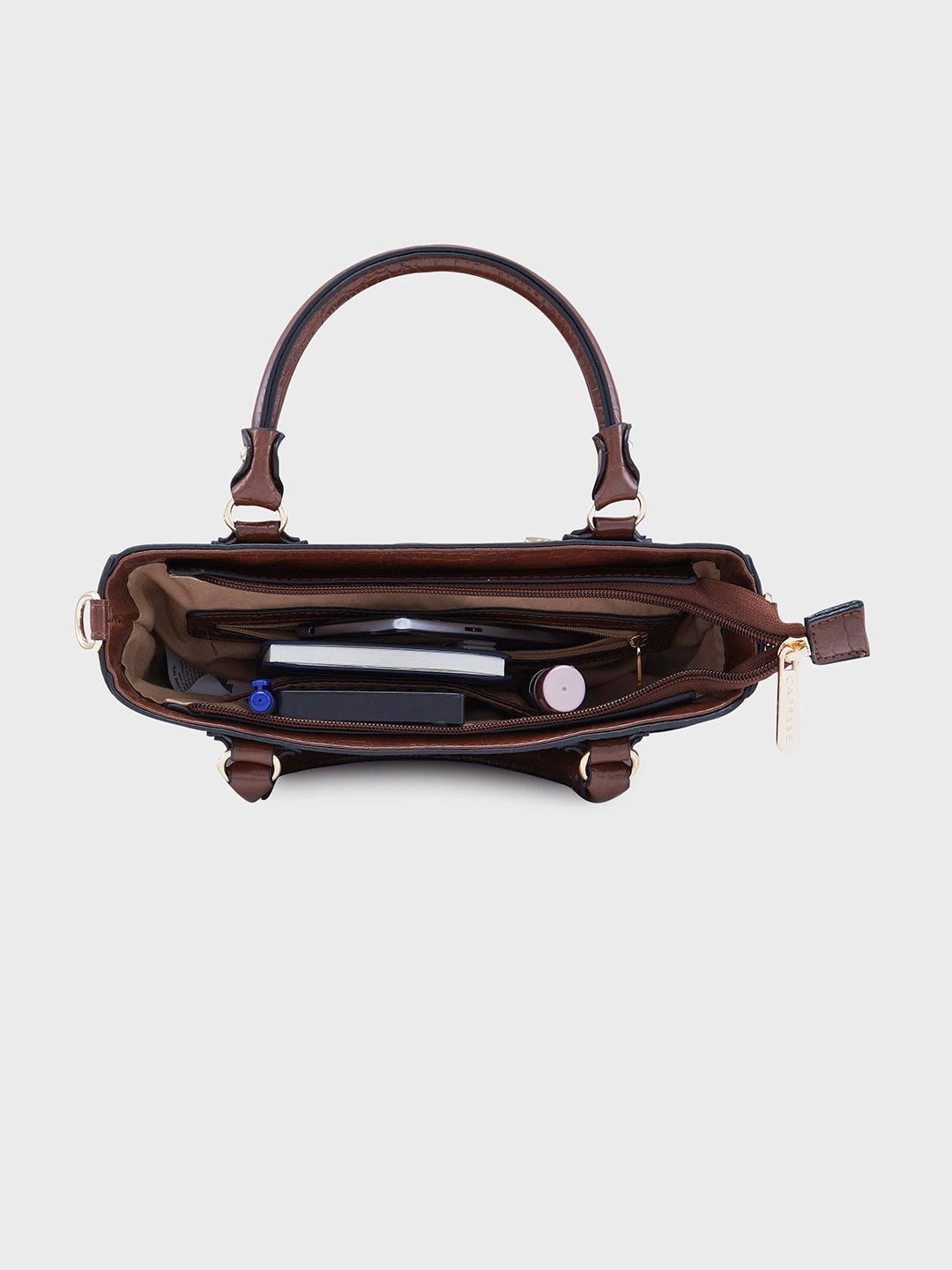 Caprese Nicole Small Brown Satchel Bag
