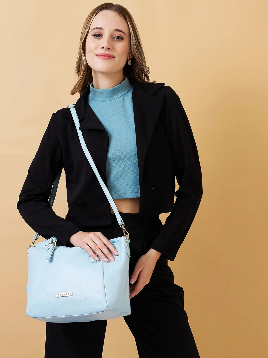 Caprese Opium Medium Blue Satchel Bag
