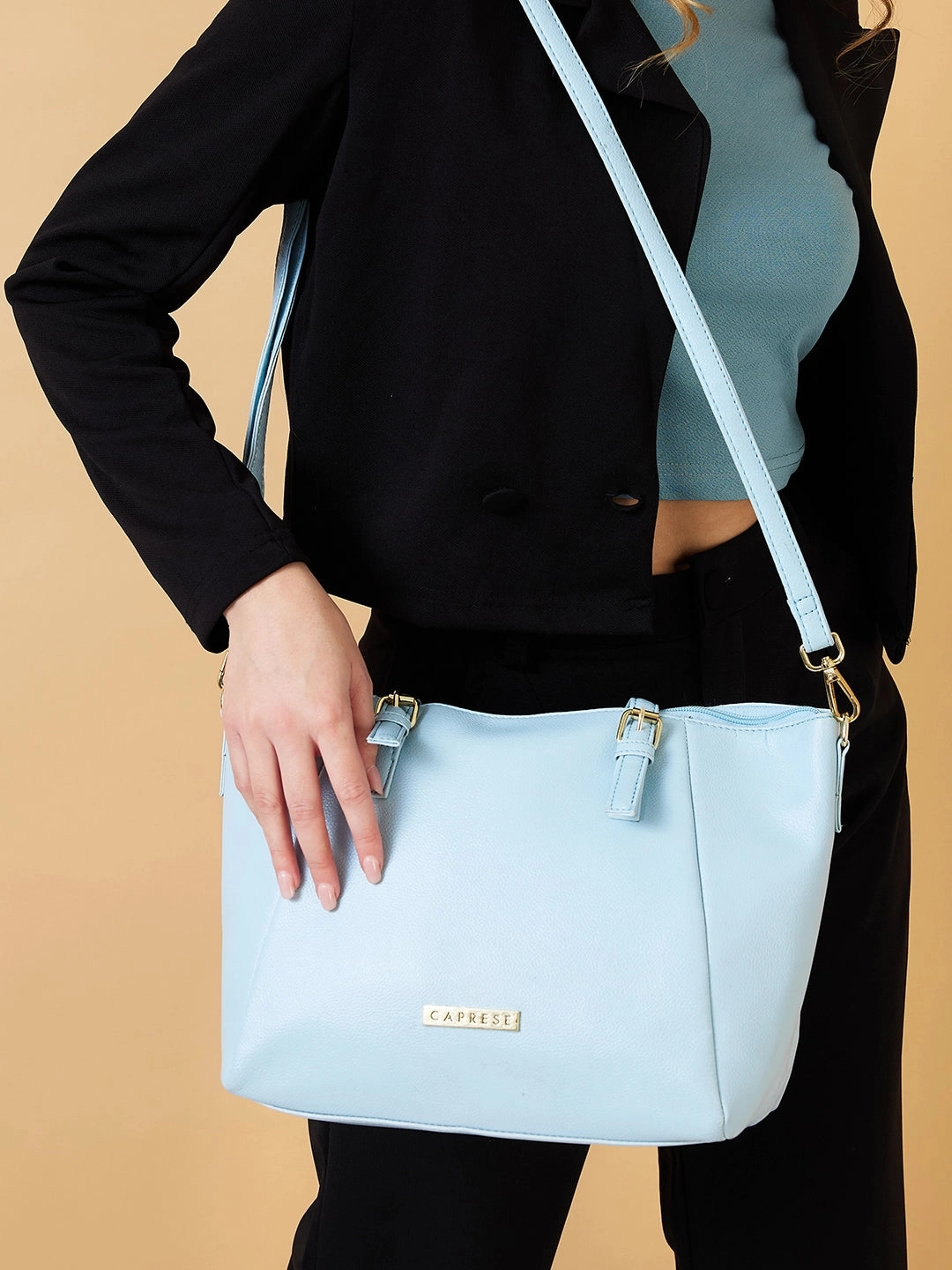 Caprese Opium Medium Blue Satchel Bag