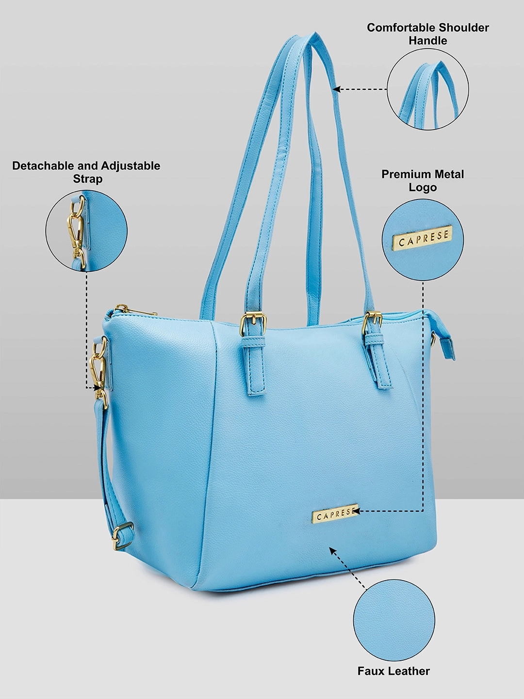 Caprese Opium Medium Blue Satchel Bag