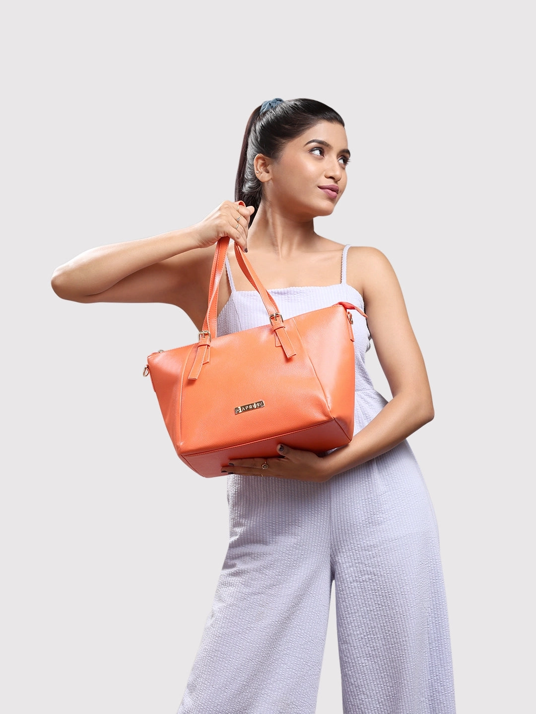 Caprese Opium Medium Coral Satchel Bag