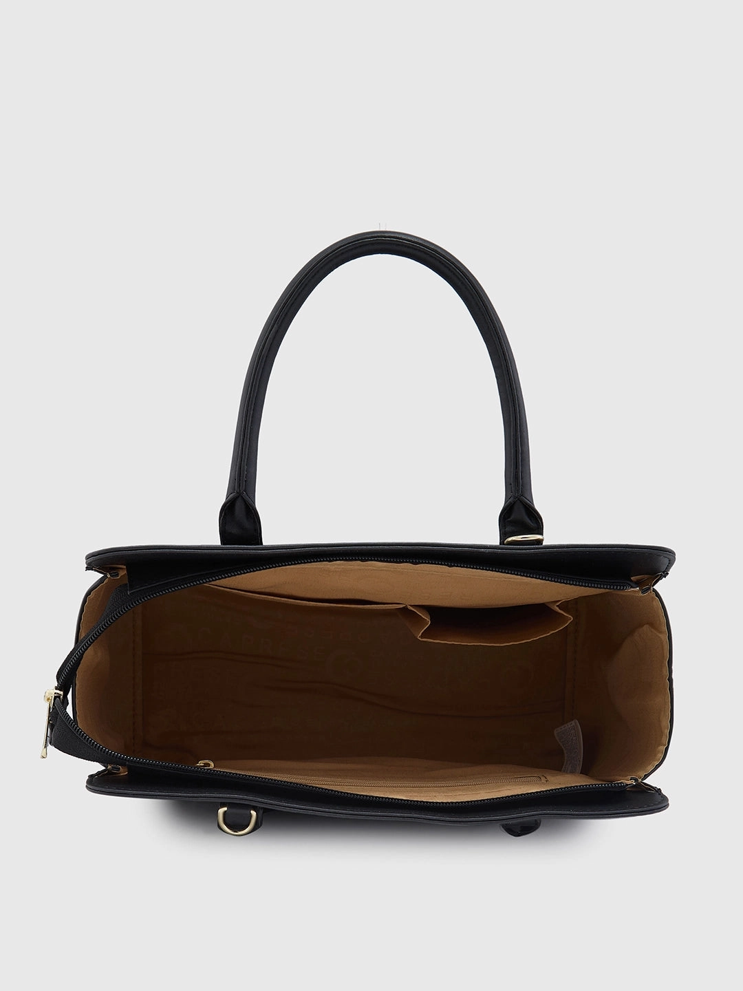 Caprese Poppy Medium Black Satchel Bag