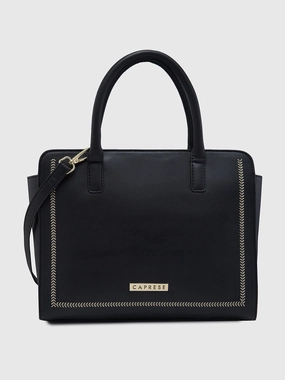 Caprese Poppy Medium Black Satchel Bag