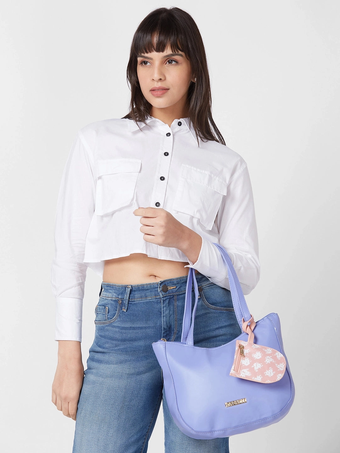 Caprese Pyxis Medium Lavender Satchel Bag