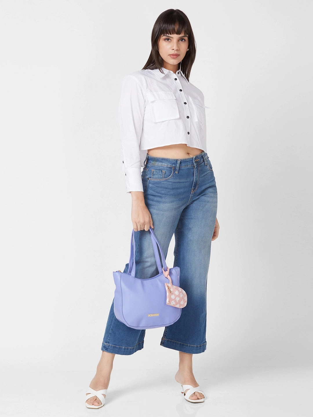 Caprese Pyxis Medium Lavender Satchel Bag