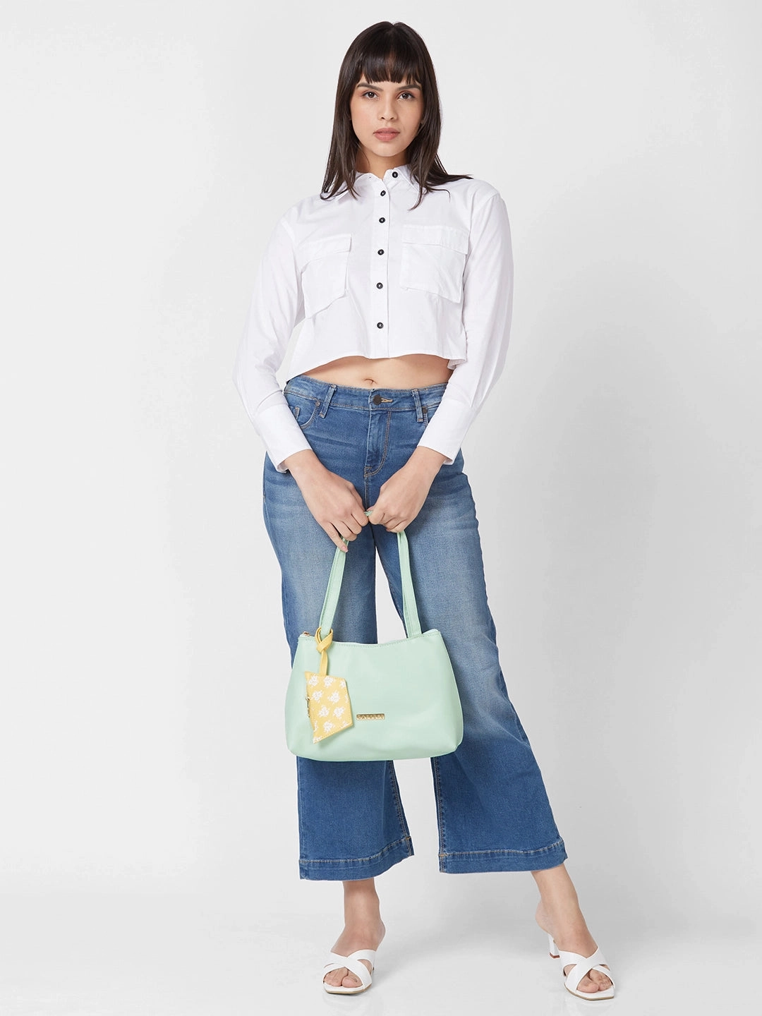 Caprese Pyxis Small Mint Satchel Bag