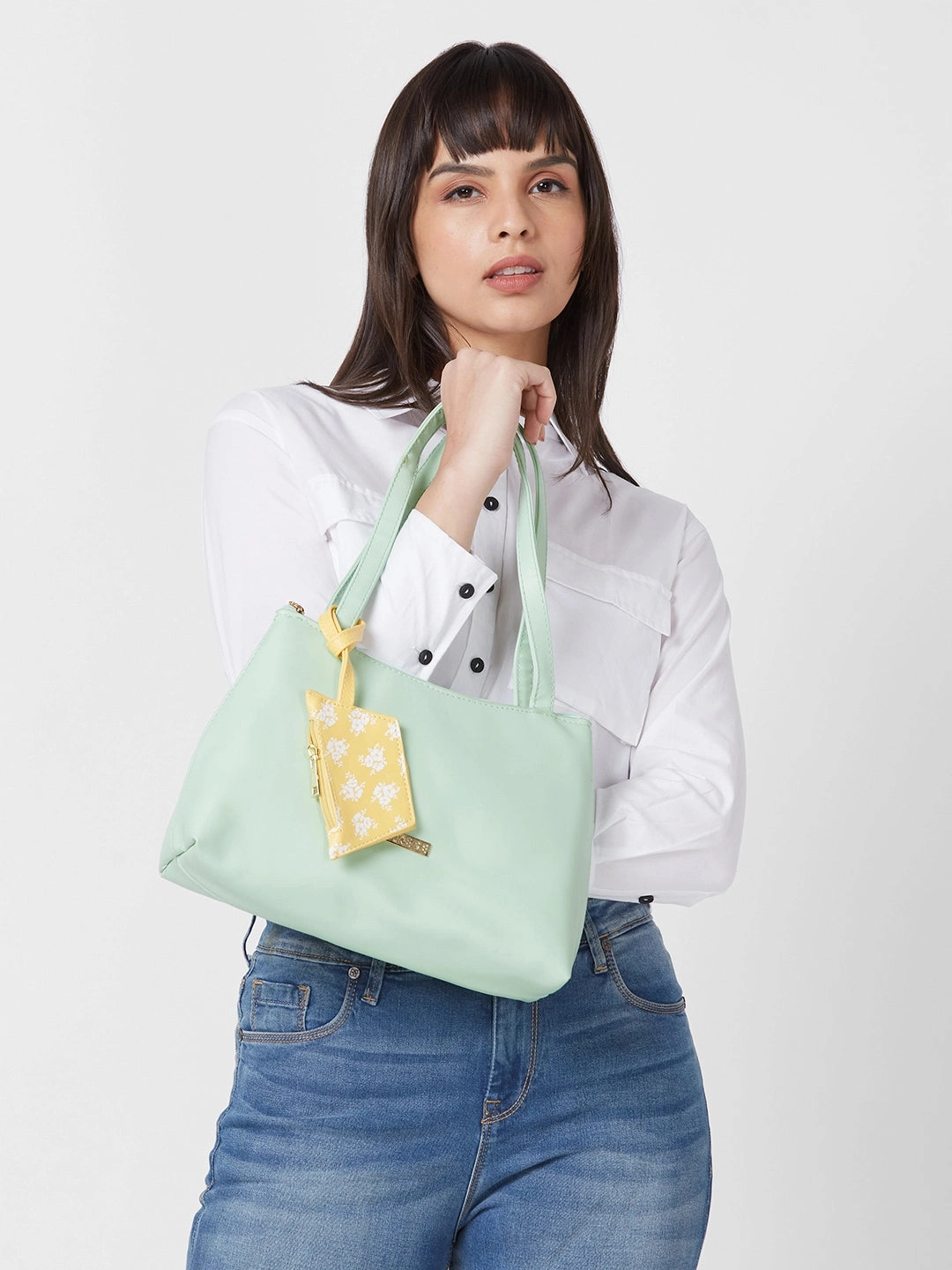 Caprese Pyxis Small Mint Satchel Bag