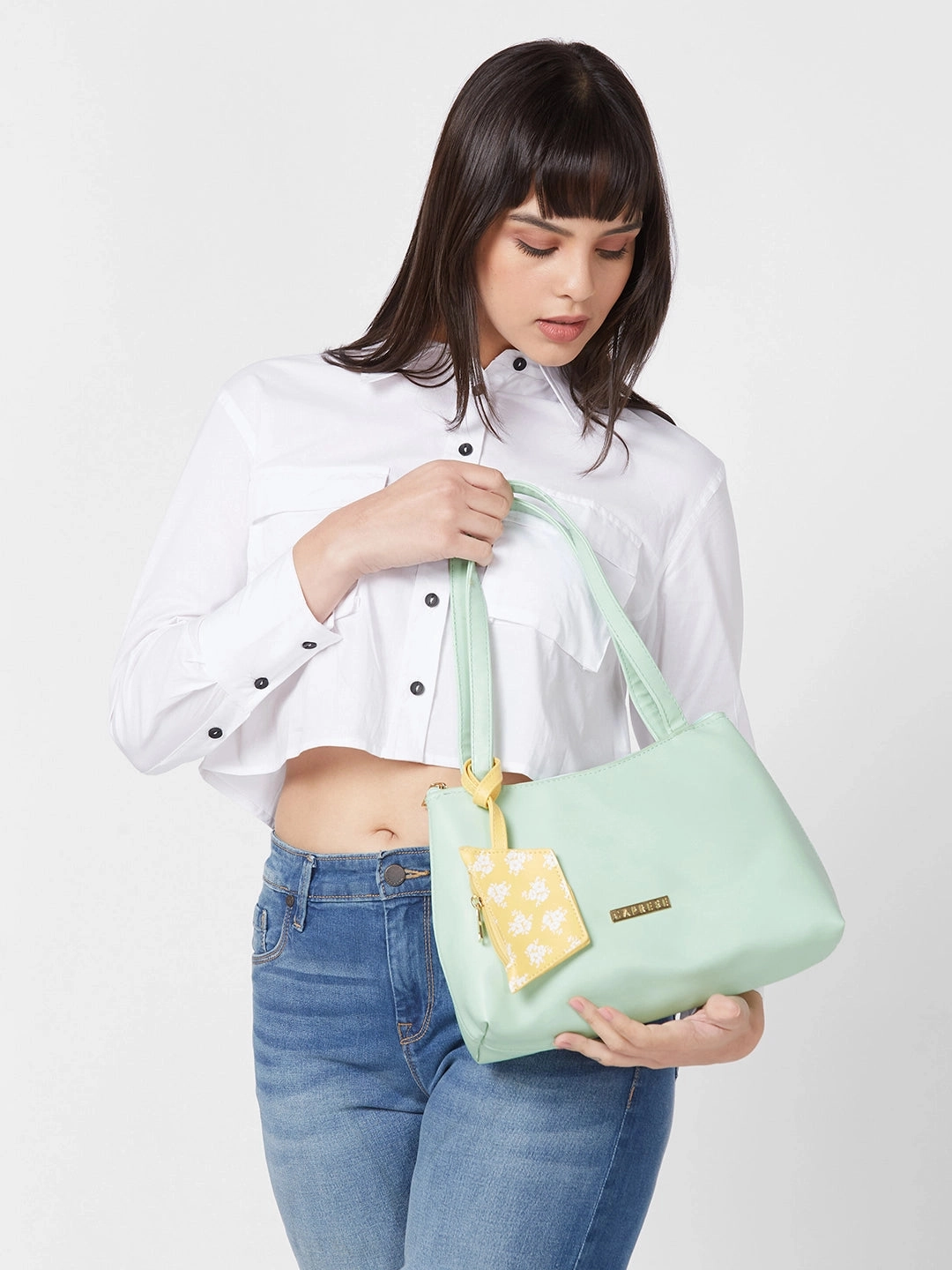 Caprese Pyxis Small Mint Satchel Bag