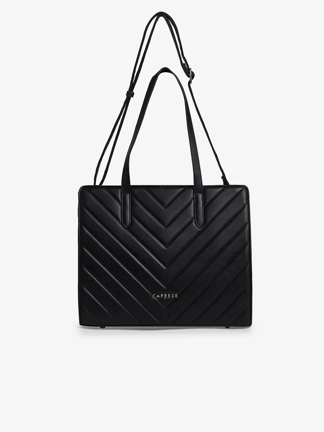 Caprese Riko Large Black Satchel Bag