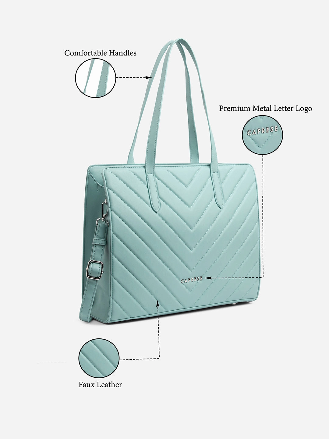 Caprese Riko Large Powder Blue Satchel Bag