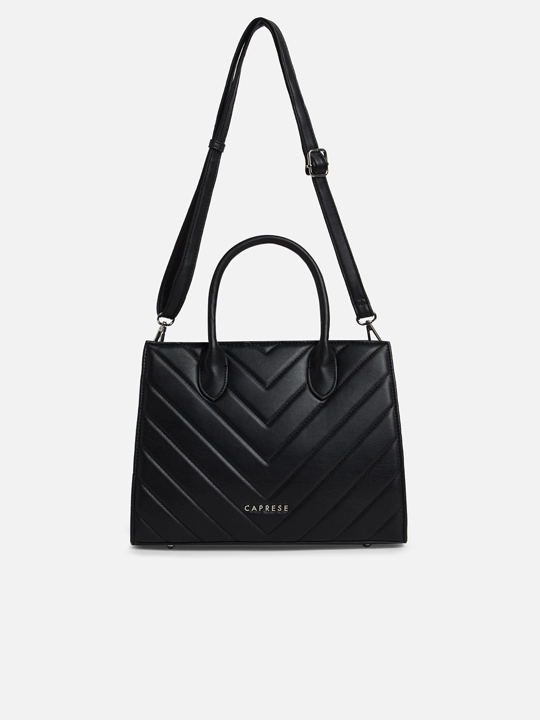 Caprese Riko Medium Black Satchel Bag