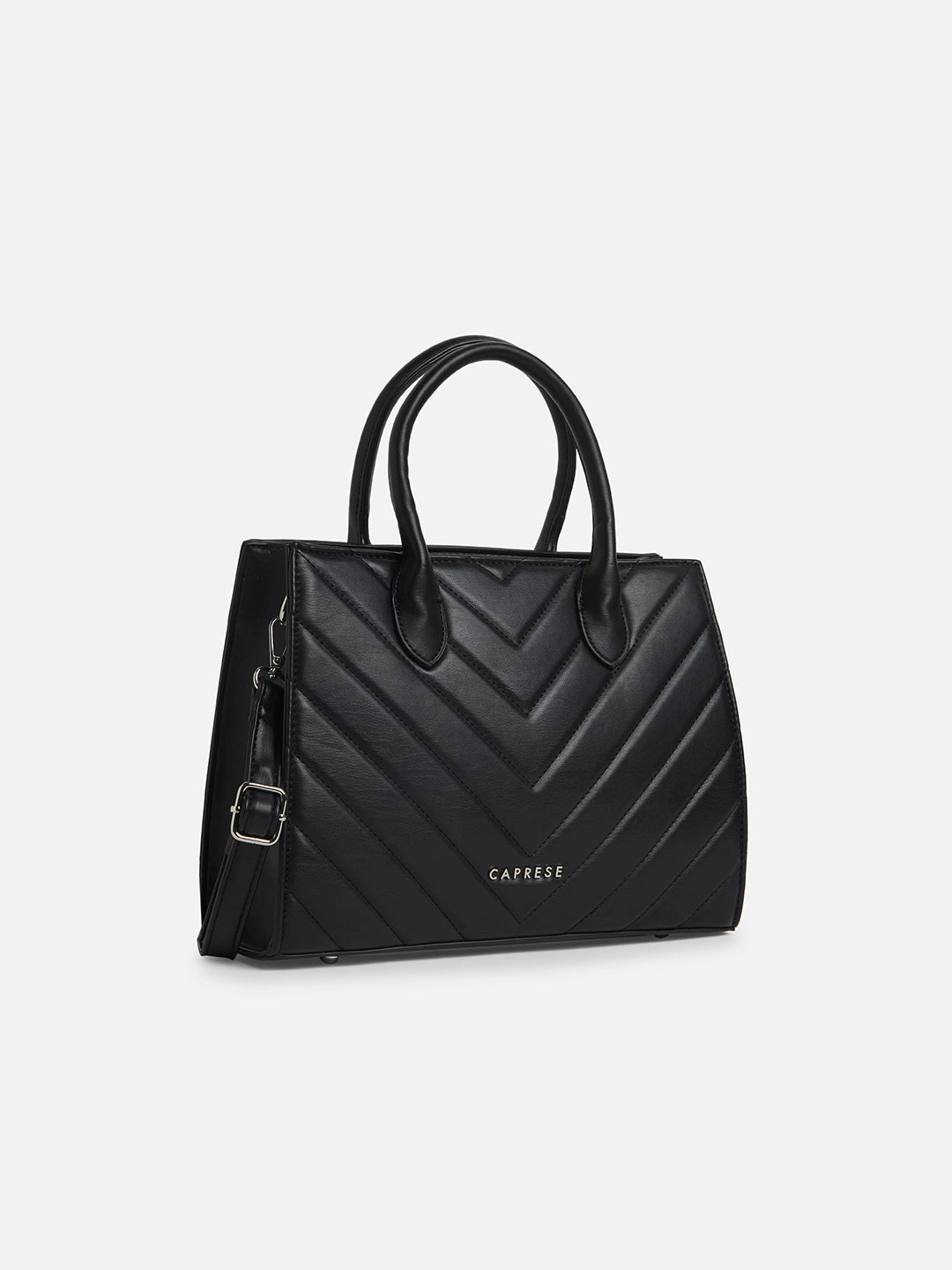 Caprese Riko Medium Black Satchel Bag