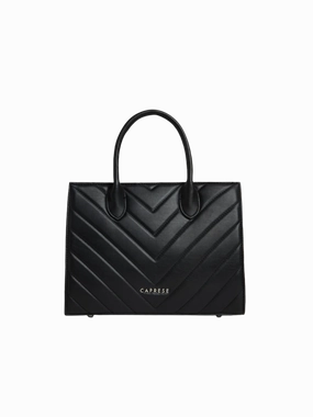 Caprese Riko Medium Black Satchel Bag