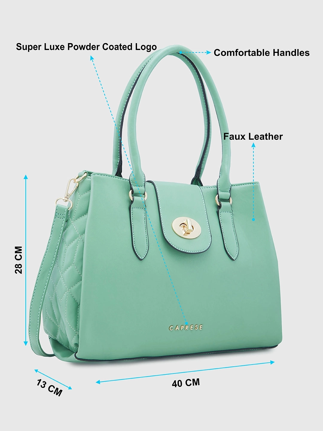 Caprese Sabrina Medium Mint Satchel Bag