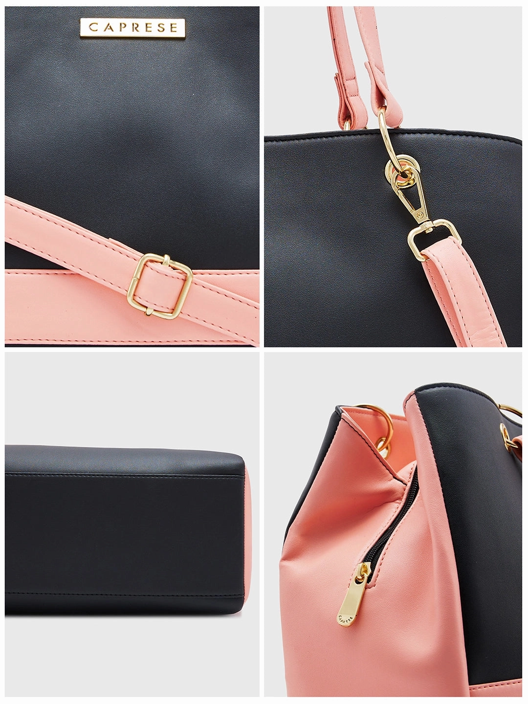 Caprese Seri Small Black Satchel Bag