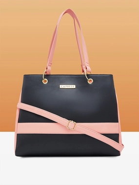 Caprese Seri Small Black Satchel Bag