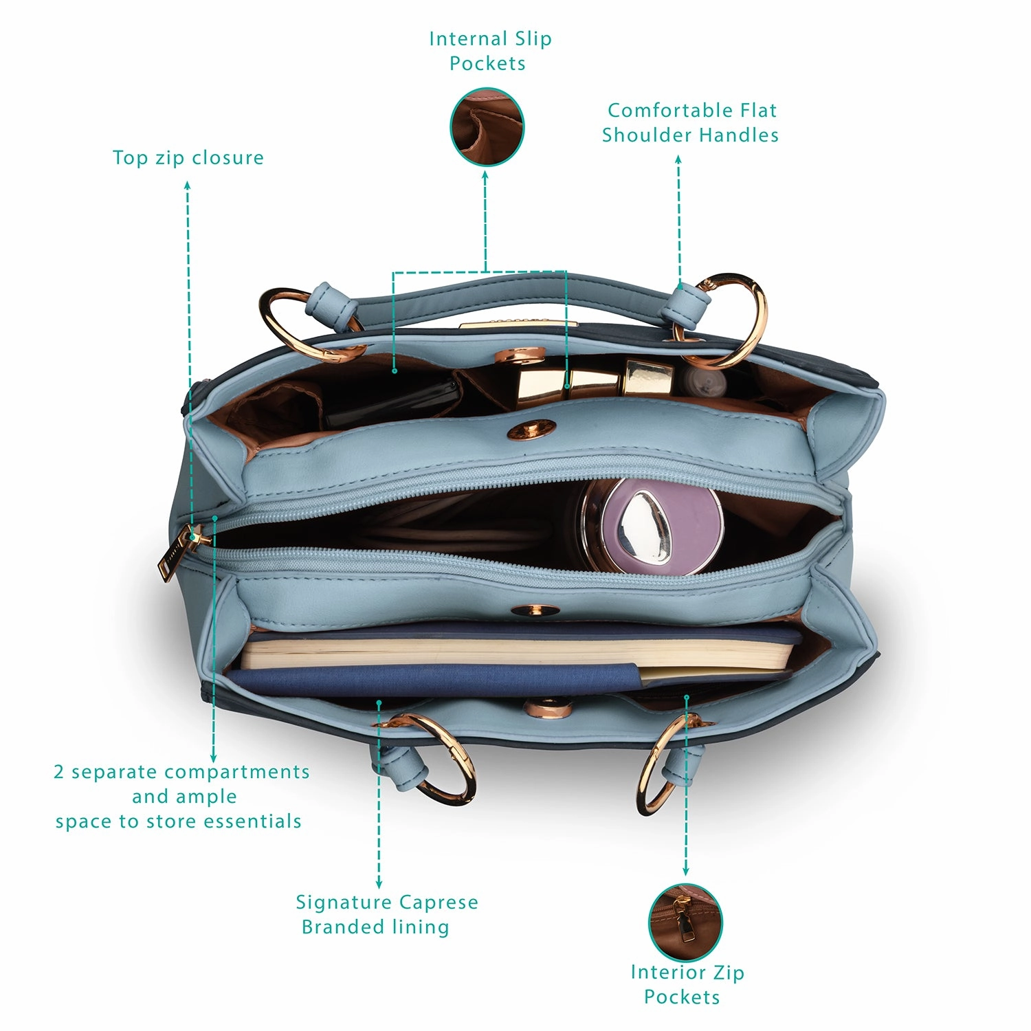 Caprese Seri Small Navy Satchel Bag