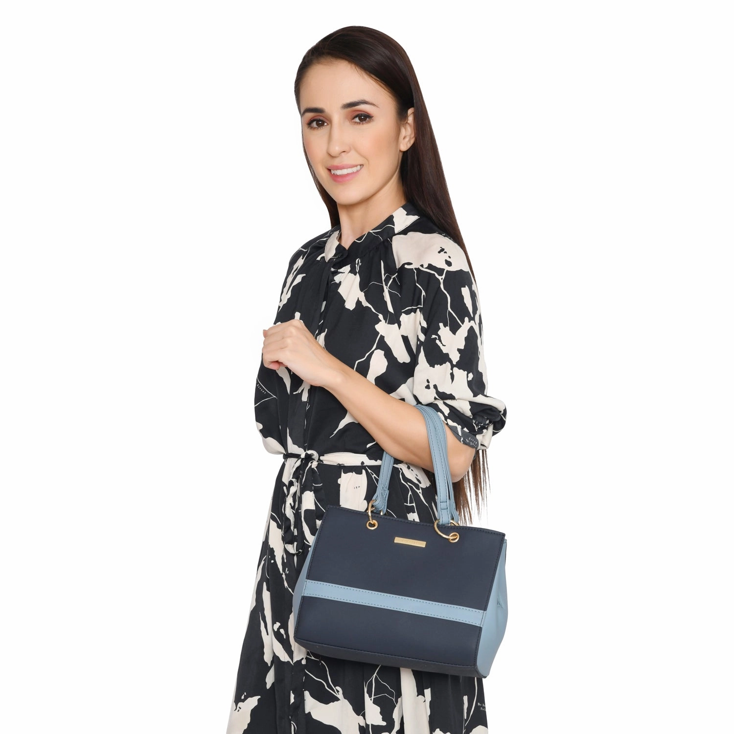 Caprese Seri Small Navy Satchel Bag