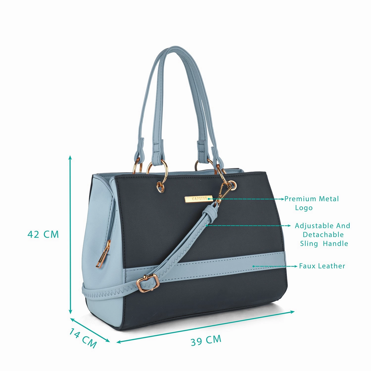 Caprese Seri Small Navy Satchel Bag