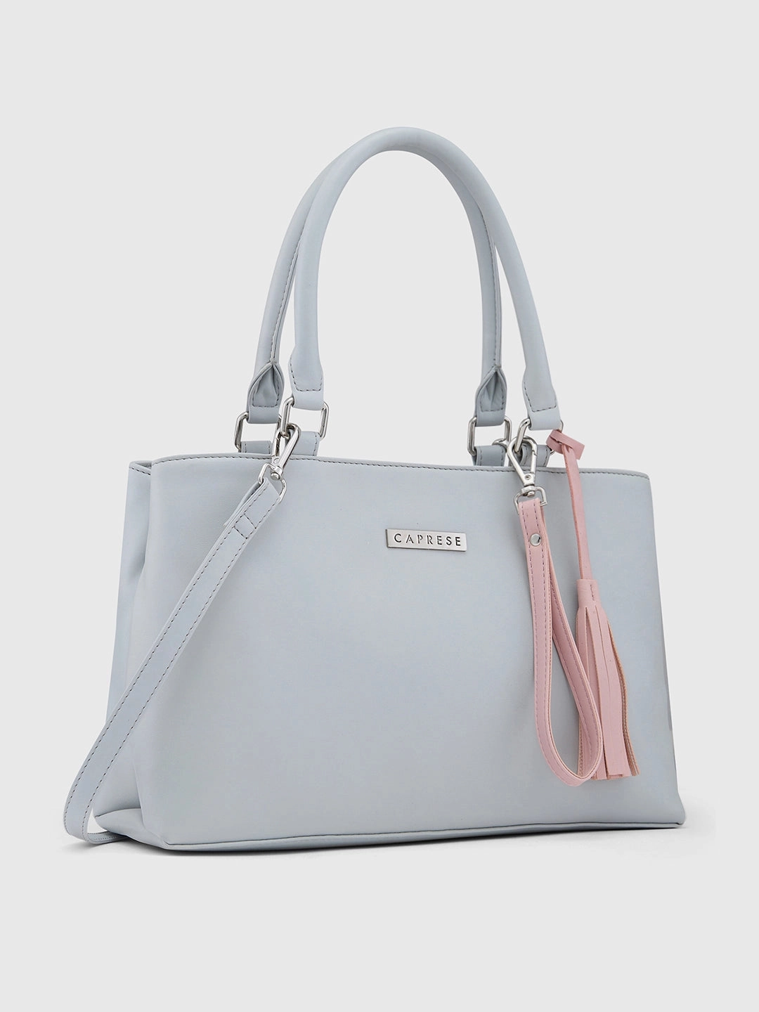 Caprese Shally Medium Grey Pink Satchel Bag