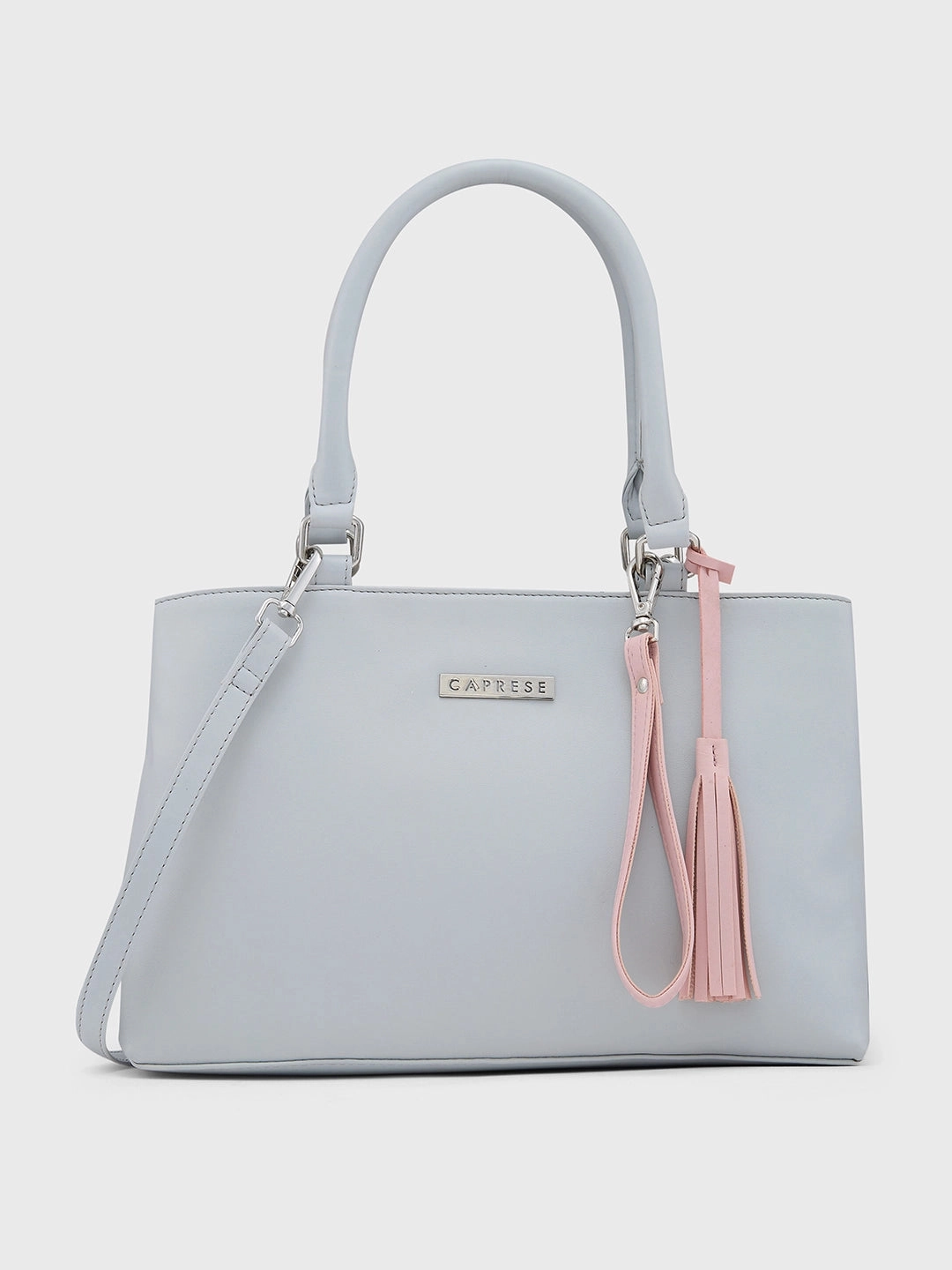 Caprese Shally Medium Grey Pink Satchel Bag