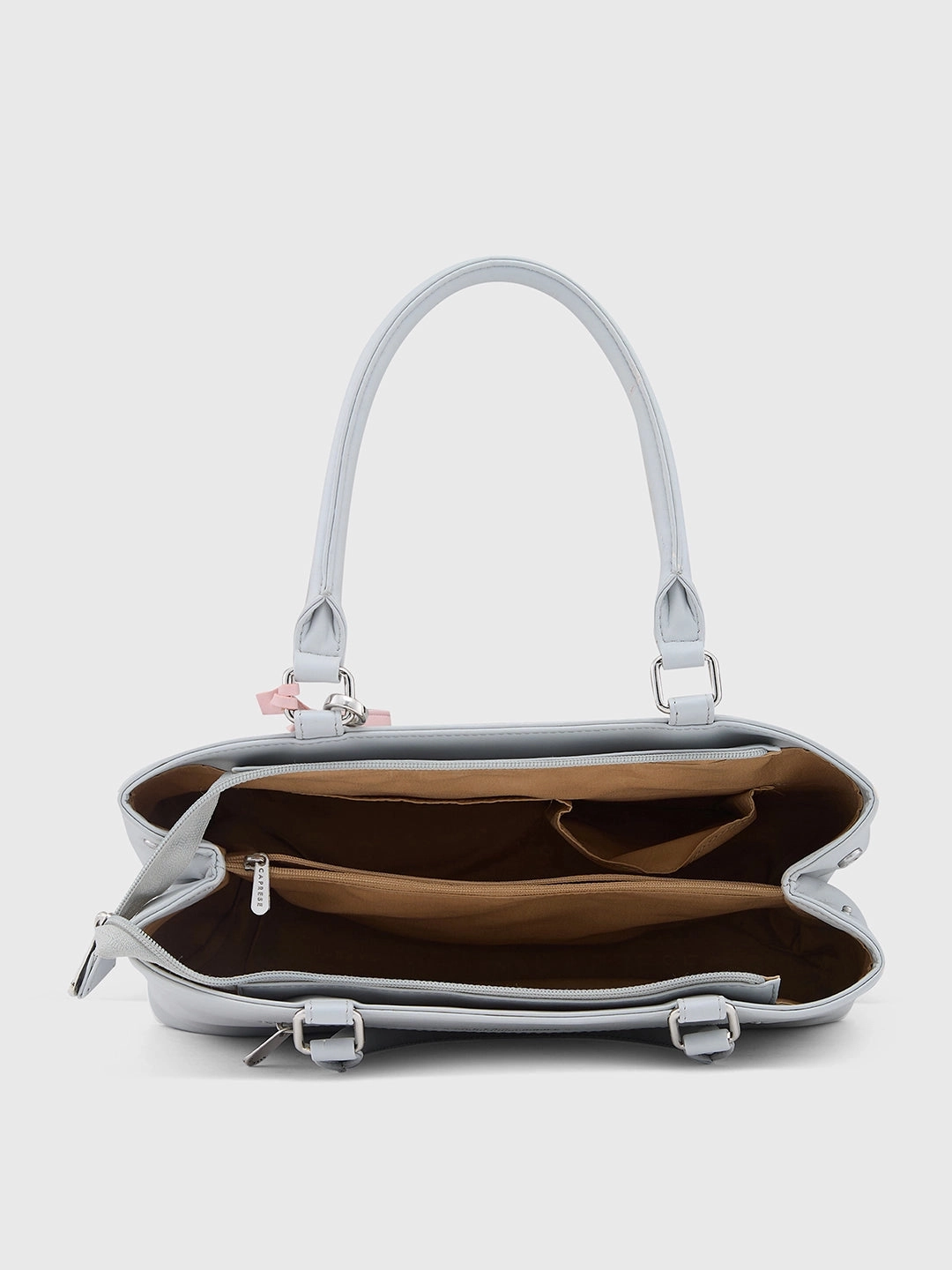 Caprese Shally Medium Grey Pink Satchel Bag