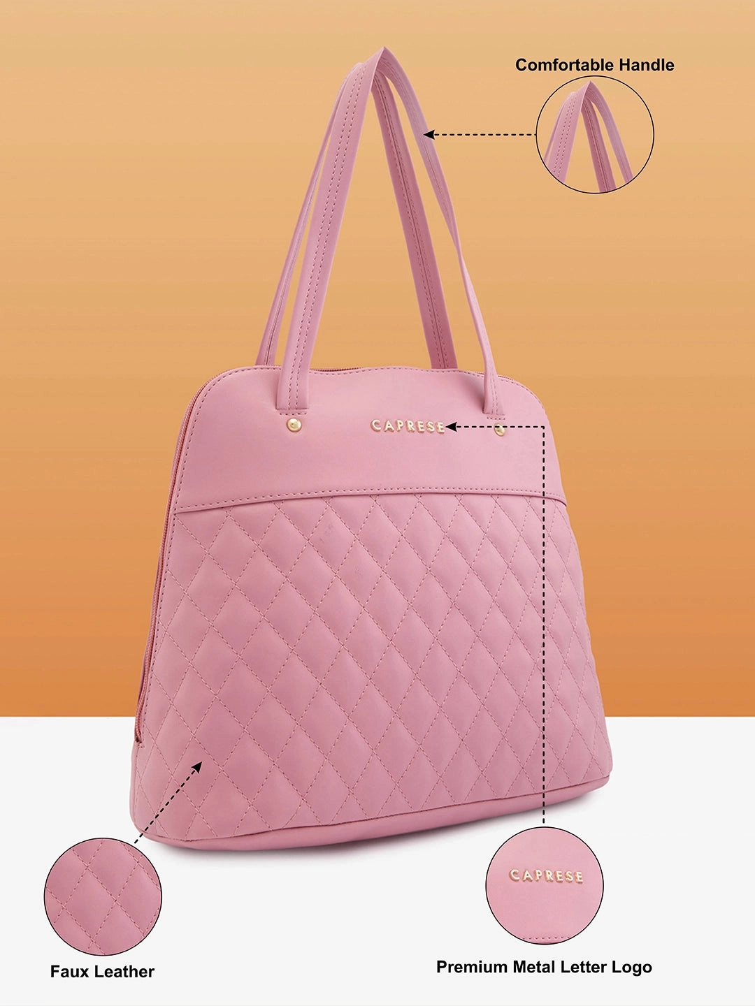 Caprese Syra Medium Pink Satchel Bag Bag