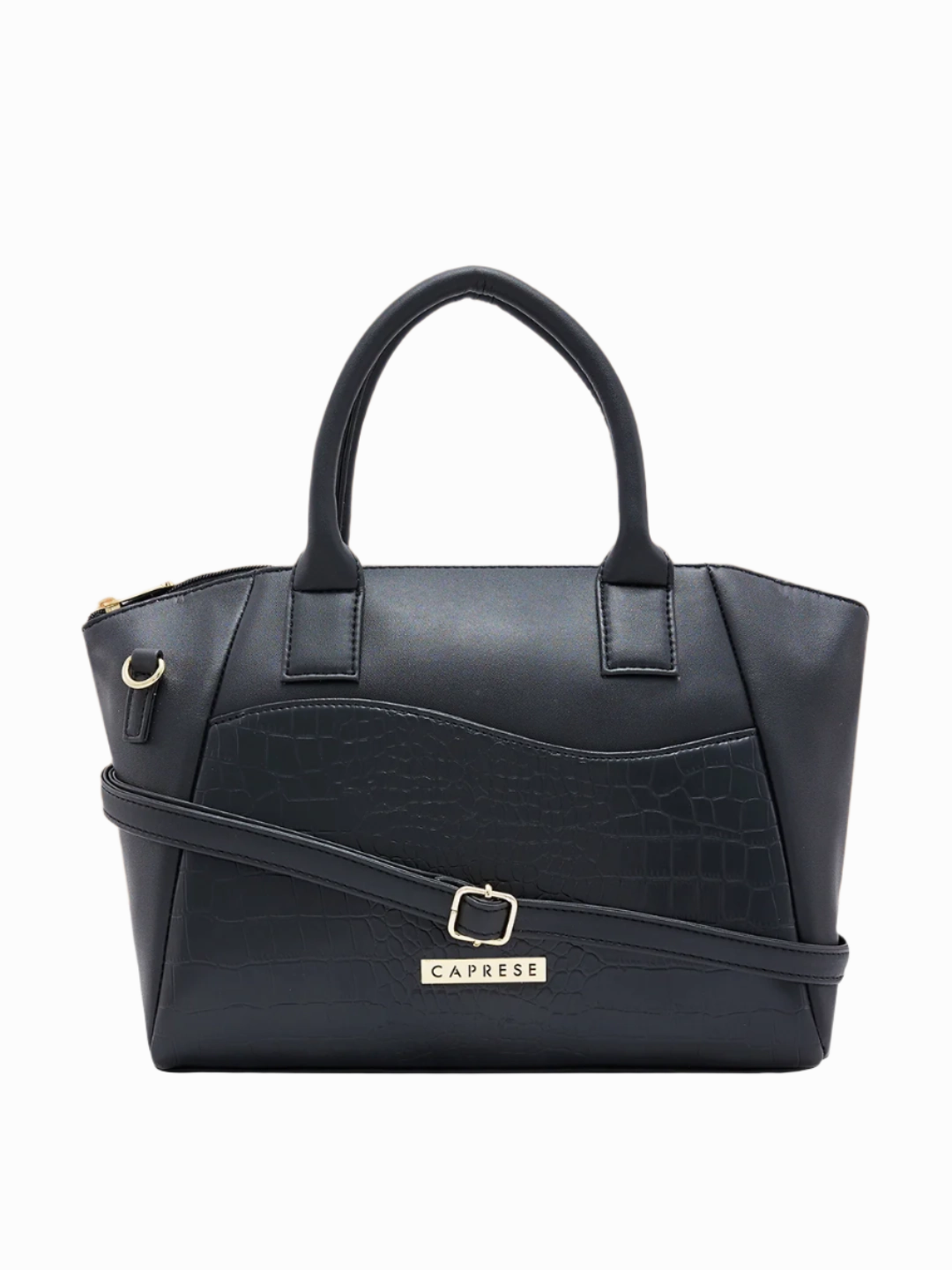 Caprese Tio Medium Black Satchel Bag