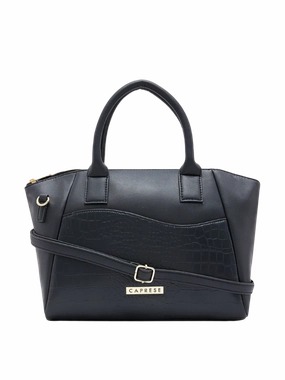 Caprese Tio Medium Black Satchel Bag