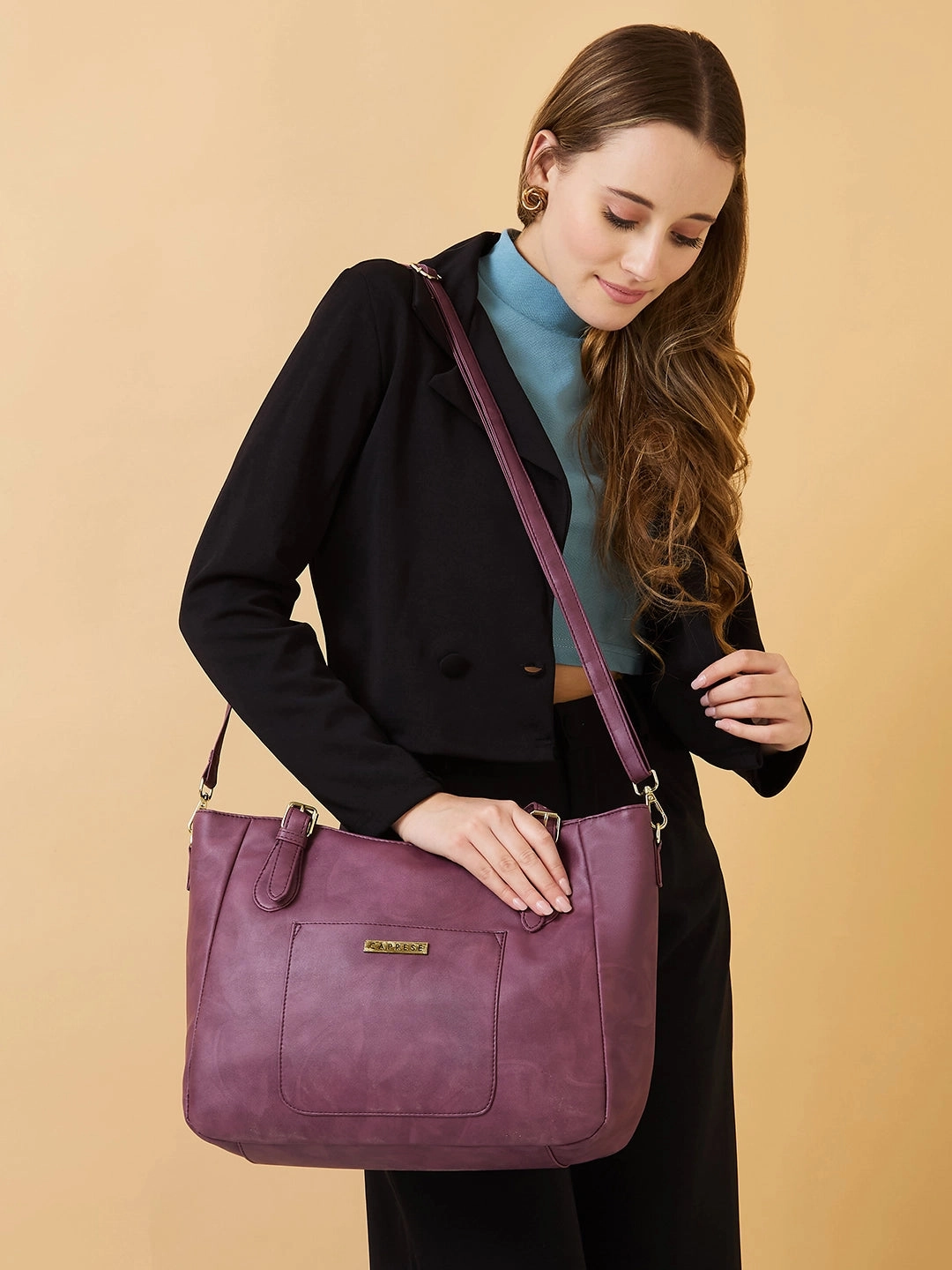 Caprese Vincita Medium Red Satchel Bag