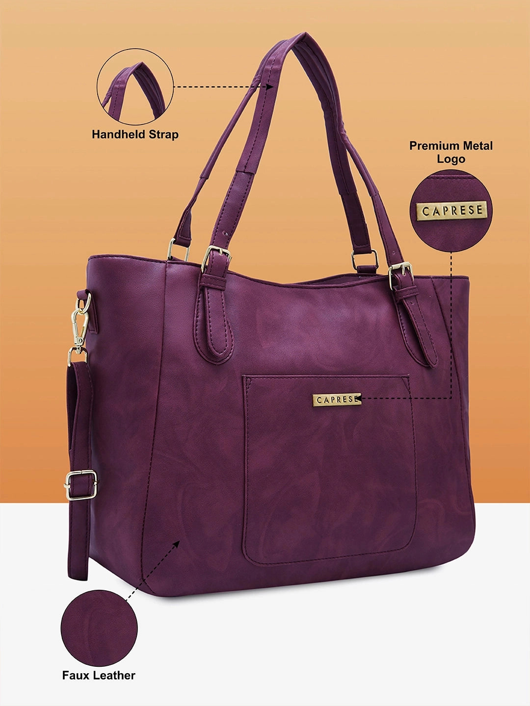 Caprese Vincita Medium Red Satchel Bag