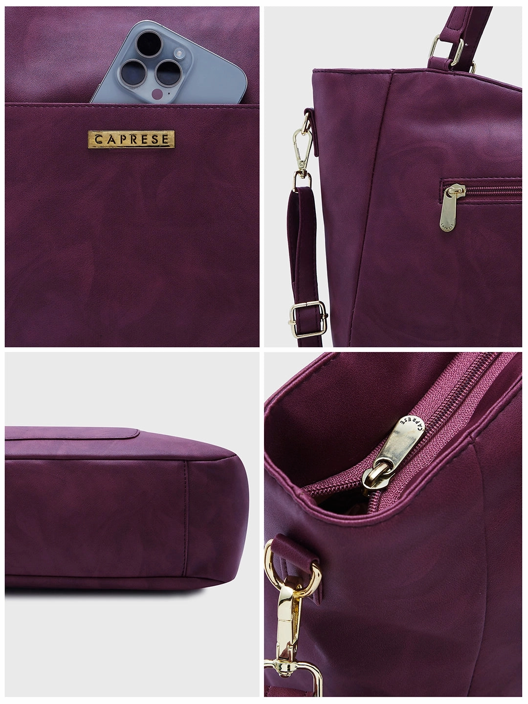 Caprese Vincita Medium Red Satchel Bag