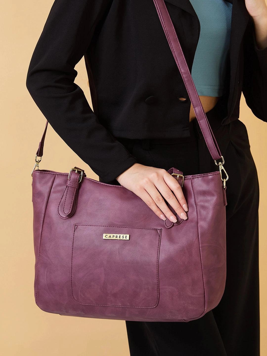 Caprese Vincita Medium Red Satchel Bag