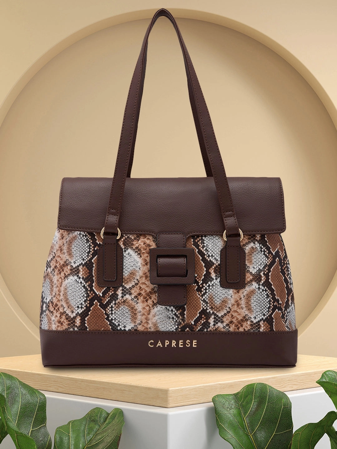 Caprese Vittoria Large Chocolate Satchel Bag