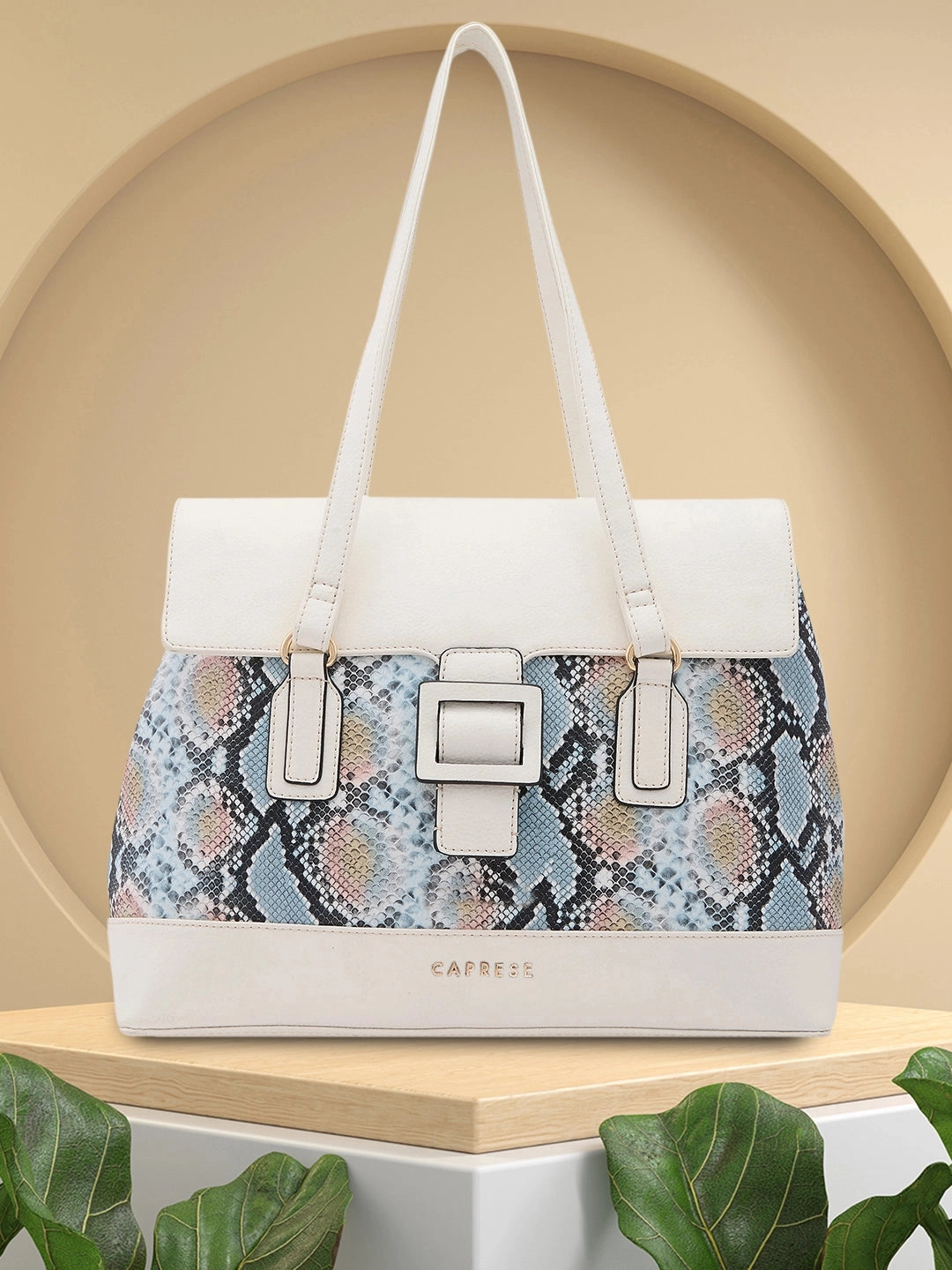Caprese Vittoria Large Off White Satchel Bag